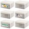 mDesign Medium Fabric Closet Storage Box with Front Window/Lid
